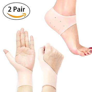 Gel Wrist Brace Carpal Tunnel Thumb Support/Foot Heel Protectors Gel Heel Socks Sleeve Pads
