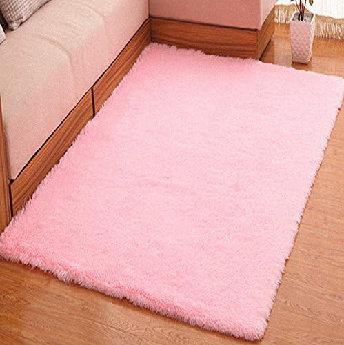 Ultra Soft 4.5 CM Thick Indoor Morden Area Rugs Pads for [Bedroom] [Livingroom] [Sitting-room] [Rugs] [Blanket] [Footcloth]2.5Feet* 5Feet (pink)