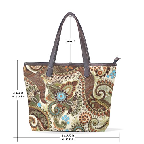 Bohemian Floral Print Women's Fashion Large Tote Shoulder Bag Ladies Handbag