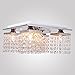 Modern Crystal Chandelier Crystal Raindrop Flush Mount Ceiling Light Fixture Square Ceiling Light for Bedroom Living Room Kitchen