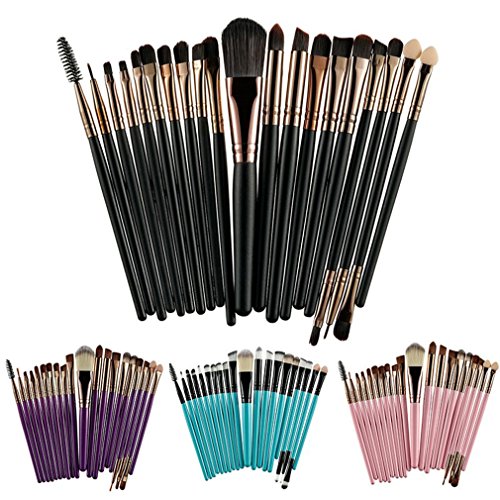 20Pcs Makeup Brushes Set Highlighter Eyeshadow Brow Brush For Makeup Blending Brush Set Black and Black - Thumbnail 4