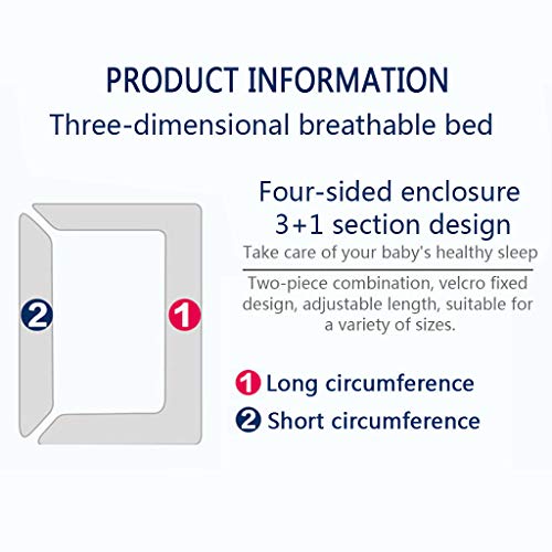 Homefami Crib Breathable Mesh Safer for Baby, Anti-Bumper, Non-Padded, Breathable Mesh Crib Liner (Gray)