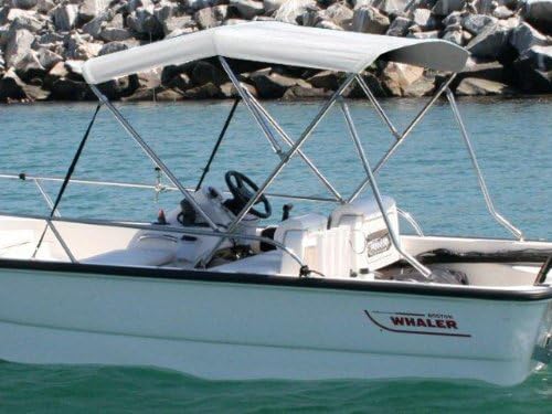 Stainless Steel Bimini w/Support Poles, Boot & Sunbrella Fabric 6' x 46" x 67-72"- Oyster