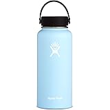 Hydro Flask Water Bottle - Stainless Steel & Vacuum Insulated - Wide Mouth with Leak Proof Flex Cap - 32 oz, Frost