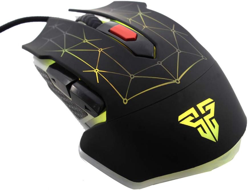 SUImeito 2.4Ghz Wireless FANTECH 1.8m 6D USB Wired Game Mouse Macro RGB Mouse (Black)