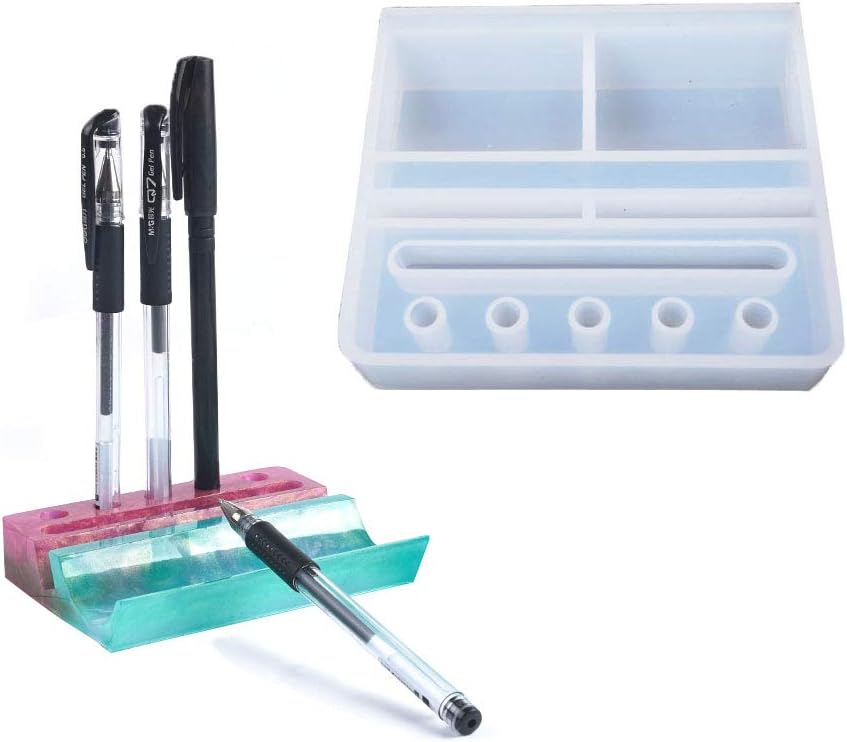 ARTIBETTER Silicone Pen Holder Mold - DIY Epoxy Resin Casting Mold For Making Desktop Organizers & Crafts