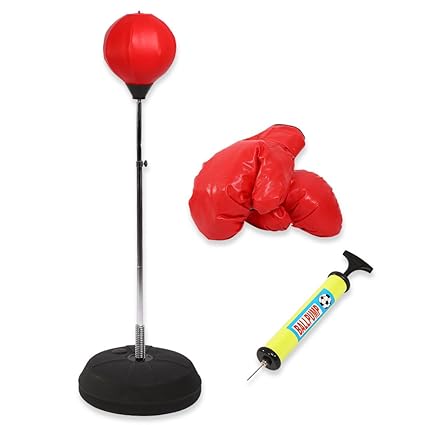 Zerone Punching Bag Height Adjustable Standing Boxing Punch Ball Bag Speed Ball Punch Bag With Gloves Mitts And Pump For Adults Kids