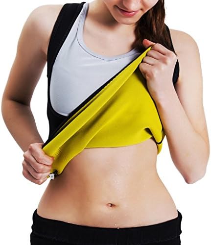 FAVOLOOK Women's Neoprene Slimming Vest Body Shaper, Shapewear Sweatshirt Weight Loss Yoga Sauna Girdles Cami Tank Top for Fat Burner