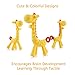 Baby Teething Toys for 0-6 Month, Tinabless Giraffe Baby Chew Toy and Teething Mitten Set, Silicone Teethers for Babies 6-12 Months, Christmas Stocking Stuffers for Boys&Girls