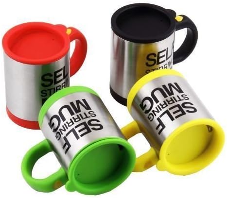 Self Stirring Mug, Right Options Auto Self Mixing Stainless Steel Coffee Cup for Office/Kitchen/Home/Travel, 14oz/400ml(Yellow)