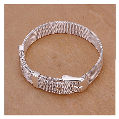NYKKOLA Fashion 925 Silver Jewelry Beautiful Watchband Bangle Bracelet For Women Mens