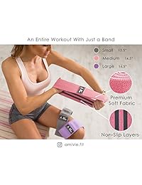 Amivie Hip bandas para piernas y botas, juego de 3 unidades, tela antideslizante, bandas de resistencia para el entrenamiento para pegamento, mantequilla, sentadilla y muslo + guía de ejercicio ilustrada