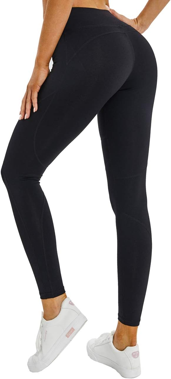 YAWHO Women's High Waist Yoga Pants Fitness Pants Tummy Control Gym Workout Running 4 Way Stretch Yoga Leggings