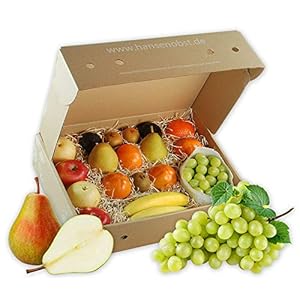 Business-Probier-Obstbox mit frischem Obst für gesunde Ernährung am Arbeitsplatz in umweltbewusster Geschenkbox