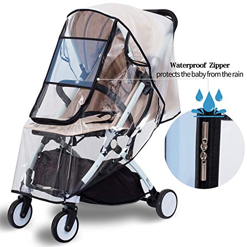 Bemece Stroller Rain Cover Universal, Baby Travel Weather Shield, Windproof Waterproof, Protect from Dust Snow
