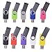 LHN (Bulk 10 Pack) 1GB Swivel USB Flash Drive USB 2.0 Memory Stick (9 Colors)