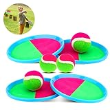 Qrooper Self-Stick Toss and Catch Game Set, Paddles and Toss Ball Sports Game with 4 Paddles, 4 Balls and 1 Storage Bag,Suitable for Kids Gift