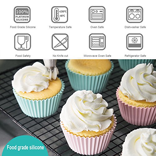 Hisight Muffin Moulds Reusable Nonstick Silicone Cupcake Liners 24 Pcs Heat Resisant Baking Cups For Baking Gelatin, Snack, Frozen Treats, Ice Cream,Hand soap soap model,Jelly pudding(Colorful)