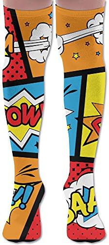 Comic Graffiti Boom Compression Socks Soccer Socks Knee High Sock Tall 25.5" For Running,Medical,Athletic,Edema,Diabetic,Varicose Veins,Travel,Pregnancy,Shin Splints,Nursing