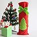 Homecube Christmas Wine Bottle Cover Decorative - 3pcs Red Wine Bags Gift with Bow Tie Christmas Set - Santa Claus & Reindeer & Christmas Tree for Party Hotel Kitchen Table Decor