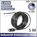 GCA 5.5mm Diameter USB Waterproof 6 Led Endoscope Borescope Inspection Wire