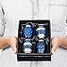 Trupoint Memorials Small Urns for Human Ashes Keepsake, Decorative Mini Cremation Urn for Adult Men & Women, Set of 4, Light Blue with Silver Lining
