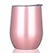 NEWBEA 12 oz Wine Tumbler with Lid, Double Wall Vacuum Insulated Stemless Glass, Stainless Steel Wine Cup Perfect for Wine, Coffee, Drinks, Champagne, Cocktails