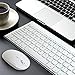Keyboard and Mouse, Jelly Comb 2.4G Ultra Slim Aluminum Rechargeable Wireless Keyboard Mouse Combo for Notebook Laptop Desktop PC Computer. (White)