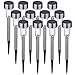 Oak Leaf Solar Lights Outdoor Pathway Lights for Sidewalk Garden Patio Walkway Driveway, Warm White, Gunmetal, 12-Pack