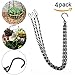 YINUOWEI 23.6 Inch Hanging Flower Basket Galvanized Replacement Chain Flowerpot Iron Sling Chain 3 Point Garden Plant Hanger for Indoor/Outdoor, Set of 4 (Black(23.6In))