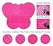 LA FERRA | Makeup Brush Cleaner | Best Cleaning Mat for Washing Rinsing and Preserving Professional Cosmetic Brushes | Portable Size Silicone for Travel Use | 7 x 5.5 Inches | Butterfly Shaped Tool