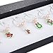 Souarts Mixed Christmas Wine Glass Charms Snowflake Markers Tag Pendant Set with Box Pack of 6pcs for Stem Glasses(Christmas Elk)