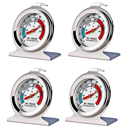 4 Pack Refrigerator Freezer Thermometer Large Dial Thermometer - Thumbnail 4