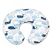 Boppy Original Nursing Pillow and Positioner, Big Whales Blue and Gray, Cotton Blend Fabric with allover fashion