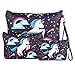 Unicorn Makeup Bag Organizer PU Pencil Pouch Zipper Toiletry Wash Bag Portable Cosmetic Bags Travel Brush Storage Case for Women Purse,Set of 3,Purple (Unicorn Purple)