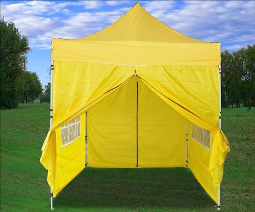 DELTA Canopies 8'x8' Yellow - EZ Pop up Canopy Party Tent Instant Gazebo 100% Waterproof Top with 4 Removable Sides