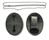Hero's Pride Universal Shield Leather Badge Holder with Free Neck Chain