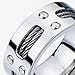 Man's Stainless Steel Ring Wedding Band with Steel Cables and Screws 10mm(26a)