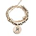Jewelry Womens Link Bracelet, Constellation Zodiac Sign Logo Charms, Adjustable Size Bangle