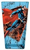 Superman Soars Blue Pint Glass