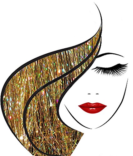 40" Hair Tinsel 100 Strands - Sparkling Gold