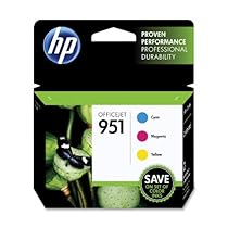 HP 951 Cyan, Magenta & Yellow Officejet Ink Cartridges, 3 pack (CR314FN)