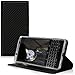 kwmobile Flip Case for BlackBerry KEYone (Key1) - PU Leather Wallet Folio Cover with Card Slot, Stand Feature - Black
