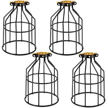 Kohree Metal Bulb Guard Lamp Cage, for Pendant Light, Lamp Holder, Ceiling Fan Light Bulb Covers Vintage Open Style Industrial Grade Adjustable 4 Packs(Cage ONLY)