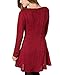 HAPEE Women's Crewneck Knitted Long Sleeve Sweater Dress , Red , Large