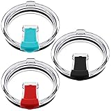 30 oz Tumbler Lids, Fits for YETI Rambler, Ozark Trail, Old Style Rtic and More, SENHAI 3 Pack Spill-proof Splash Resistant Lids Covers for Tumblers Cups