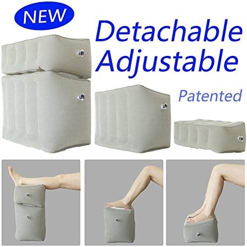 Inflatable Travel Pillows for Airplanes,Detachable and Portable Blow up Cushion for Leg Rest on Airplanes, Cars,Home, Office, and Foot Rest Under Desk