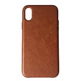 Soft iPhone X/XS Phone Case Leather/TPU, Gulee Premium Leather Flexible Back Cover Silicone Hybrid Phone Cover Case for iPhoneX Apple, Slim Fit (Brown)