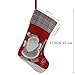WEWILL Lovely Christmas Stockings Set of 3 Santa, Snowman, Reindeer, Xmas Character 3D Plush Linen Hanging Tag Knit Border for Family Kids