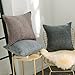 Home Brilliant Decorative Pillowcases Striped Chenille Velvet Plush Square Throw Pillow Cover Sofa Cushion Covers for Couch, Set of 2, 18x18 inch (45cm), Brown